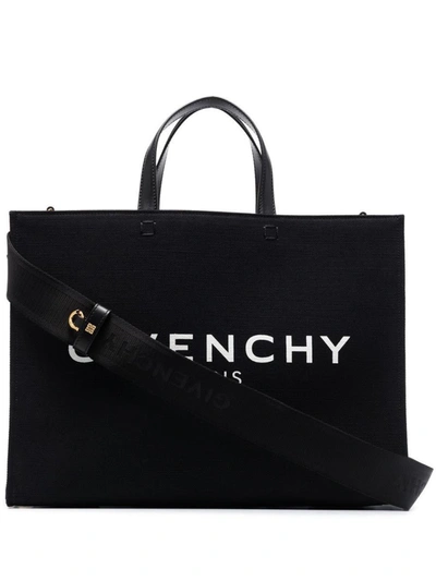 Givenchy Black Canvas Medium G Shopping Bag Nd  Donna Tu