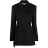Jacquemus Tailored Double-breasted Blazer With Structured Shoulders In Black