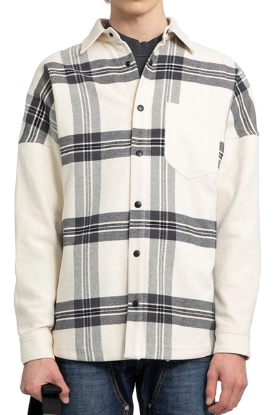 Palm Angels Checked Flannel Overshirt In White