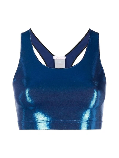 Oseree Metallic-effect Tank Top In Blue