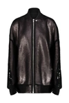 Rick Owens Sequin Oversize Wool Bomber Jacket In Black