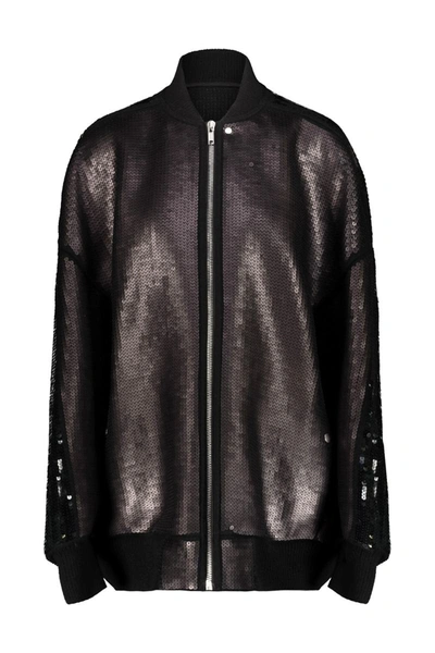 RICK OWENS RICK OWENS JUMBO PETER FLY EMBROIDERED BOMBER JACKET CLOTHING