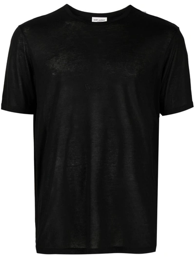 Saint Laurent Cotton T-shirt In Black