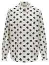 DOLCE & GABBANA ALL OVER LOGO SHIRT SHIRT, BLOUSE WHITE/BLACK