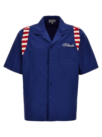 Rhude America Spirit Poplin Shirt In Blue