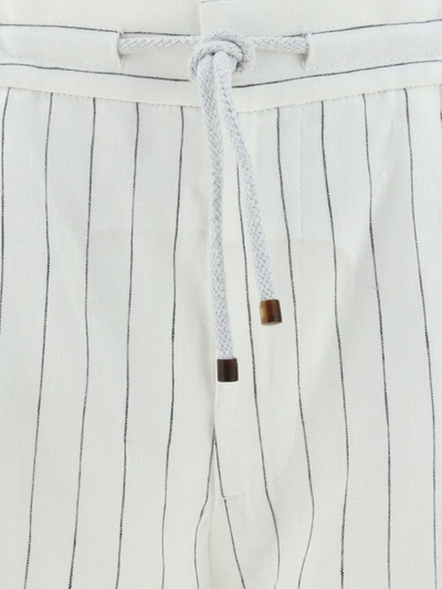 Brunello Cucinelli Bermuda Shorts In White/black