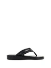 Coperni Logo-appliquéd Rubber-trimmed Croc-effect Patent Leather Flip Flops