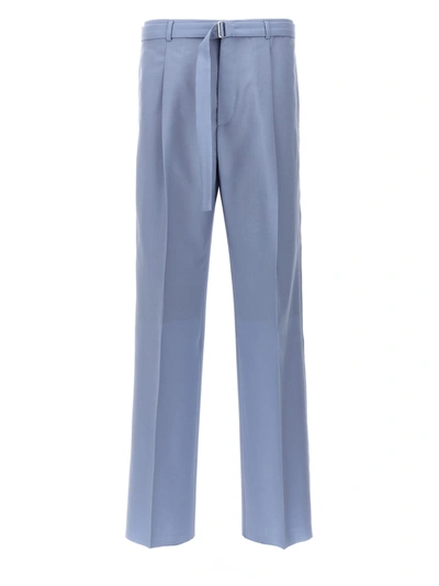 Lanvin Front Pleat Trousers In Light Blue