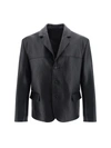 Prada Single-breasted Leather Jacket Men