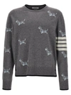 THOM BROWNE HECTOR SWEATER, CARDIGANS GRAY
