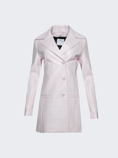 Courrã¨ges Heritage Vinyl Trench Coat In Pale Pink