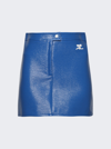 Courrèges Reedition Vinyl Mini Skirt In Blue
