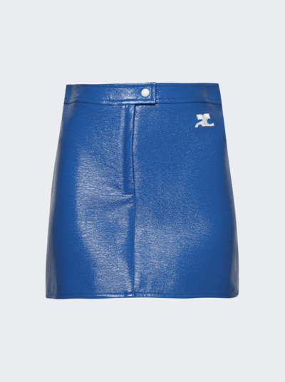 Courrã¨ges Reedition Vinyl Mini Skirt In Blue