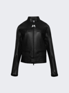 Courrèges Scuba Leather Bomber Jacket In Black