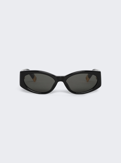 Linda Farrow Ovalo Sunglasses In Black