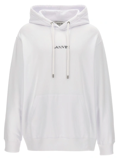 Lanvin Logo Embroidery Hoodie In White