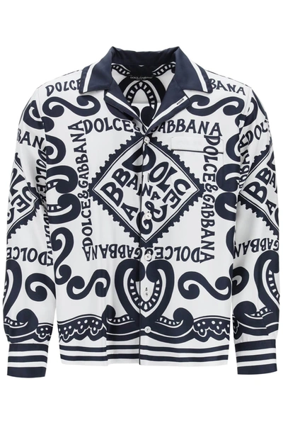 Dolce & Gabbana Pajama Shirt With Marina Print In Multi-colored