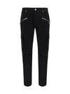 Balmain Cotton Blend Black Denim Jeans With Multi-pocket Design