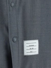 THOM BROWNE SNAP FRONT SHIRT JACKET IN ENGINEERED 4