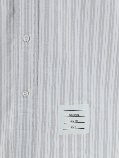 Thom Browne Straight Fit Pc L/s Shirt W/gg Armband I In Gray