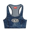 Diesel Denim Crop Top With Jewel Buckle