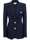 Alexander Mcqueen Single-breasted Wool Blazer In Blue