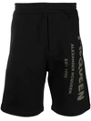 Alexander Mcqueen Alexander Mc Queen Mc Queen Graffiti Shorts In Black/khaki