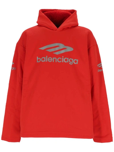 Balenciaga Men's 3b Sports Icon Water-repellent Ski Hoodie In Red