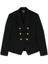 Balmain 6-button Double-breasted Wool Blazer In Black