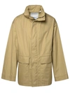 Burberry Gabardine Jacket With High Collar And Pockets In Beige