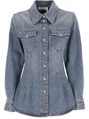 Chloé Long-sleeved Denim Shirt In Foggy Blue