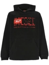 Diesel Brushed Cotton S-baxt Hoodie With Embroidered Logo In Black