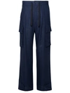 Dolce & Gabbana Logo-plaque Drawstring Cargo Trousers In Blue