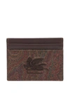 Etro Arnica Brown Leather Card Holder In Arnica