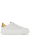 Ferragamo Woman Wedge Sneaker In White
