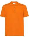Ferragamo Polo-collar Cotton Polo Shirt In Mandarin
