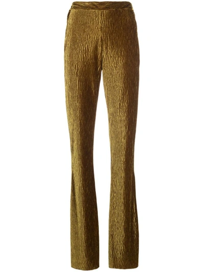 Forte Forte High-waist Kick-flare Velvet Trousers In Gold