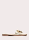 Valentino Gold Vlogo Cutout Laminated Nappa Leather Sandals In Gold
