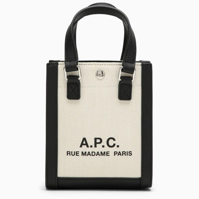 Apc A.p.c. Camille 2.0 Beige/black Cotton And Linen Tote Bag Women