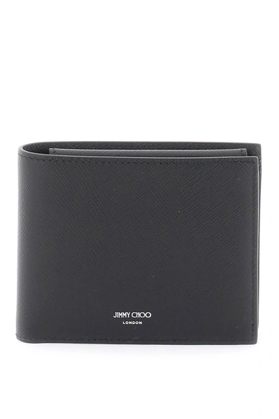 Jimmy Choo Leather Bifold Wallet Men In Black