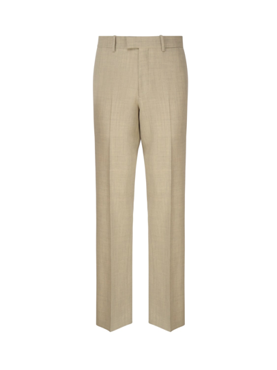 Burberry Wool Tailored Trousers In Beige