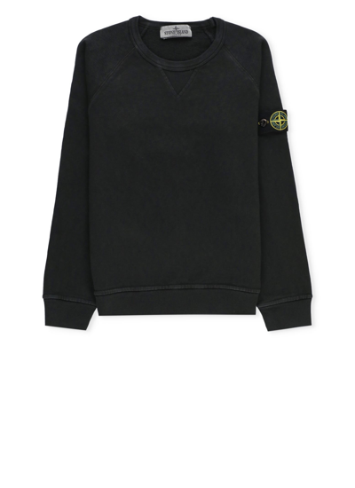 Stone Island Kids' Cotton Sweatshirt In Black