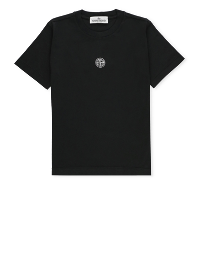 Stone Island Kids' Cotton T-shirt In Black