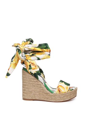 Dolce & Gabbana Floral-charmeuse Espadrilles In Multi