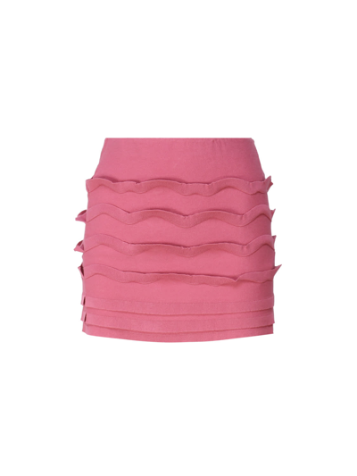 Blumarine Short Stretch Skirt In Pink