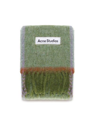 Acne Studios Green Wool Mohair Scarf In Ca4 Grass Green