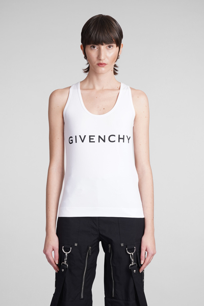 Givenchy Logo Cotton-blend T-shirt In White Black