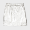 PS BY PAUL SMITH WOMEN'S LEATHER SILVER SKIRT