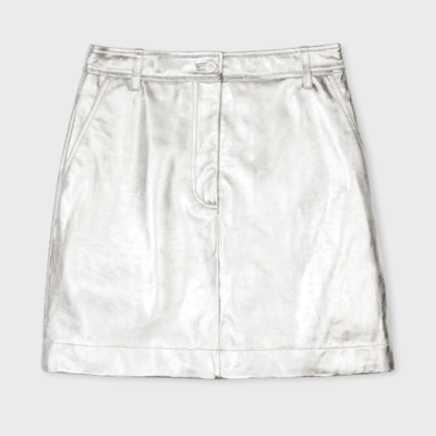 Ps By Paul Smith Ps Paul Smith Womens Skirt Foil Leather In Metallics