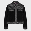 PS BY PAUL SMITH WOMEN'S BLACK SUEDE CONTRASTING WESTERN JACKET